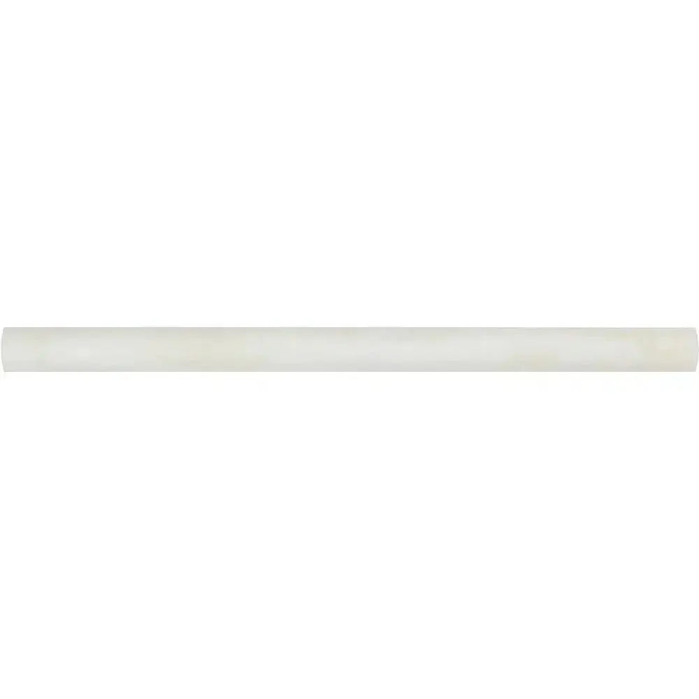 Translucent cylindrical stick from White Onyx Bianco-Vanilla Bullnose Liner Marble