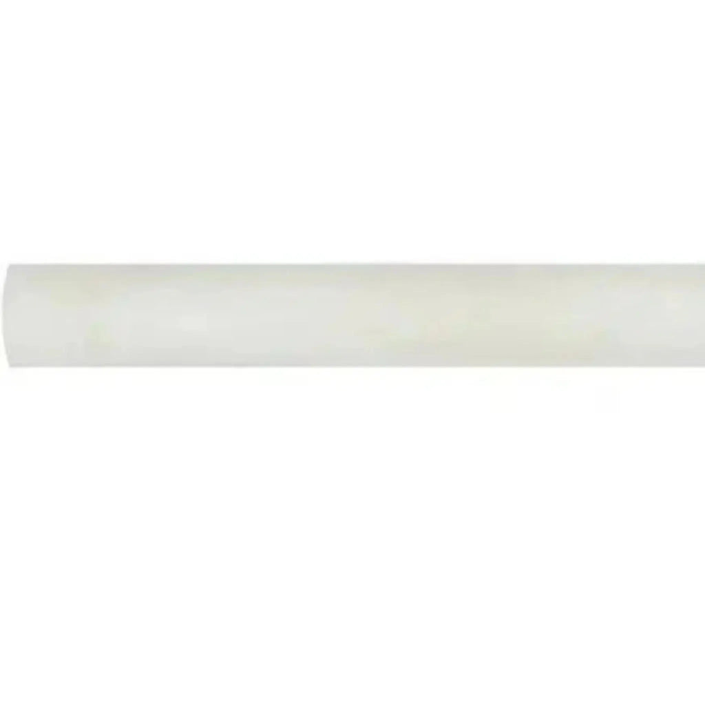 White cylindrical tube of White Onyx Bianco-Vanilla 3/4X12 Bullnose Liner Marble Polished