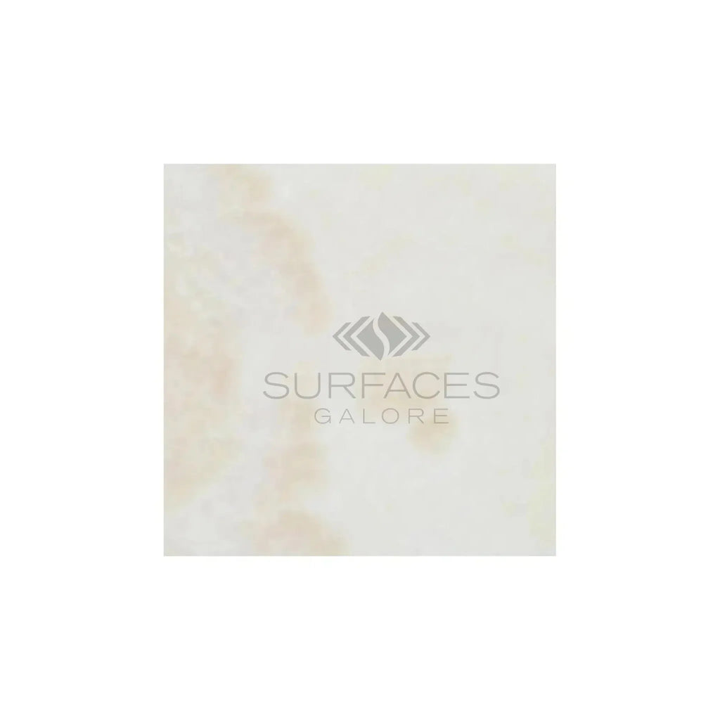 Square Marble Tile of White Onyx Bianco-Vanilla Cross-Cut 12X12 Polished Finish