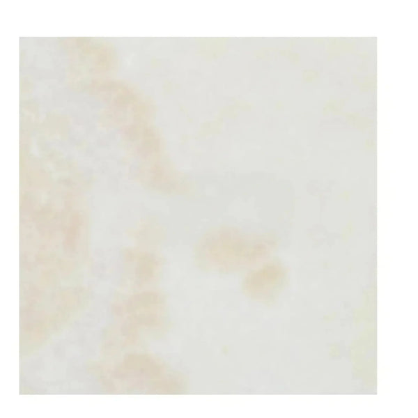 Square tile featuring a mottled beige pattern in White Onyx Bianco-Vanilla marble