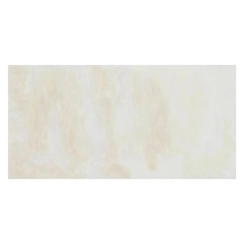 Rectangular White Onyx Bianco-Vanilla Cross-Cut 3X6 Polished Marble Tile