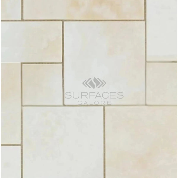 Beige stone tile pattern of White Onyx Bianco-Vanilla OPUS 4 pcs mosaic marble tile