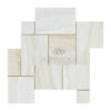 Creamy marble tile arrangement of White Onyx Bianco-Vanilla mosaic polished tiles