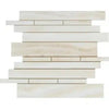 Rectangular mosaic tile pattern of White Onyx Bianco-Vanilla polished marble