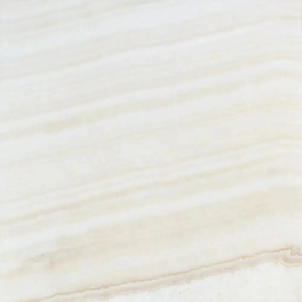 Creamy striated stone surface of White Onyx Bianco-Vanilla Vein-Cut Marble Polished