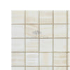 White Onyx Bianco-Vanilla Vein-Cut 2X2 Mosaic Marble Polished square tile mosaic design