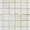 White Onyx Bianco-Vanilla Vein-Cut 2X2 Mosaic Marble Polished Square Tile Mosaic