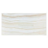 Rectangular slab of banded Onyx in White Onyx Bianco-Vanilla Vein-Cut Marble Polished