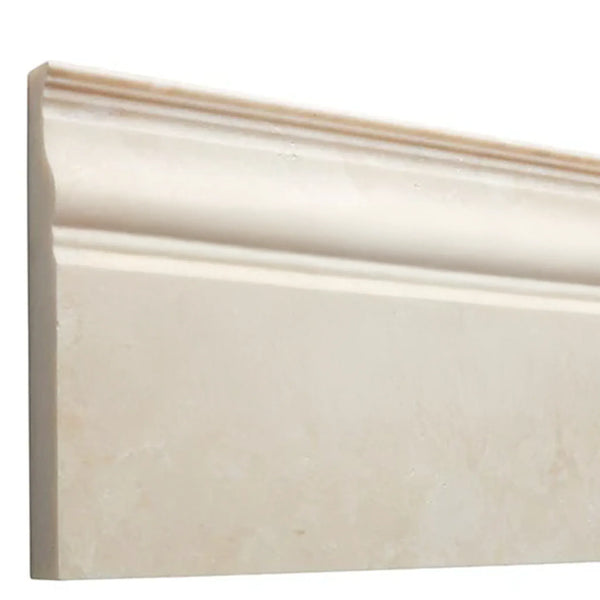 Beige decorative baseboard molding for White Pearl/Botticino 4 3/4X12 design