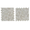 Gray hexagon mosaic tiles from White Pearl/Botticino Beige Marble collection