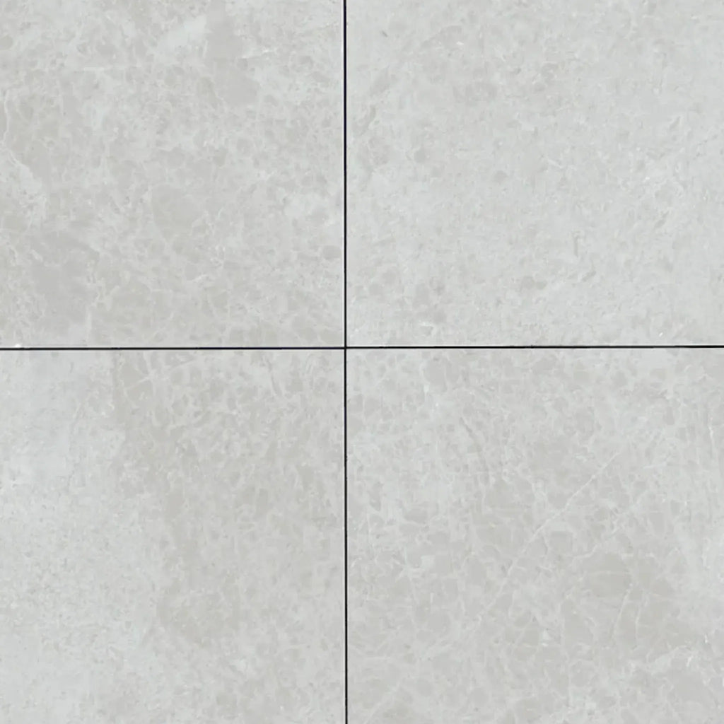 Four light gray marble tiles from White Pearl/Botticino Beige Marble collection