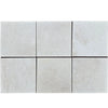 Light-colored tiles with dark grout from White Pearl/Botticino Beige Marble collection