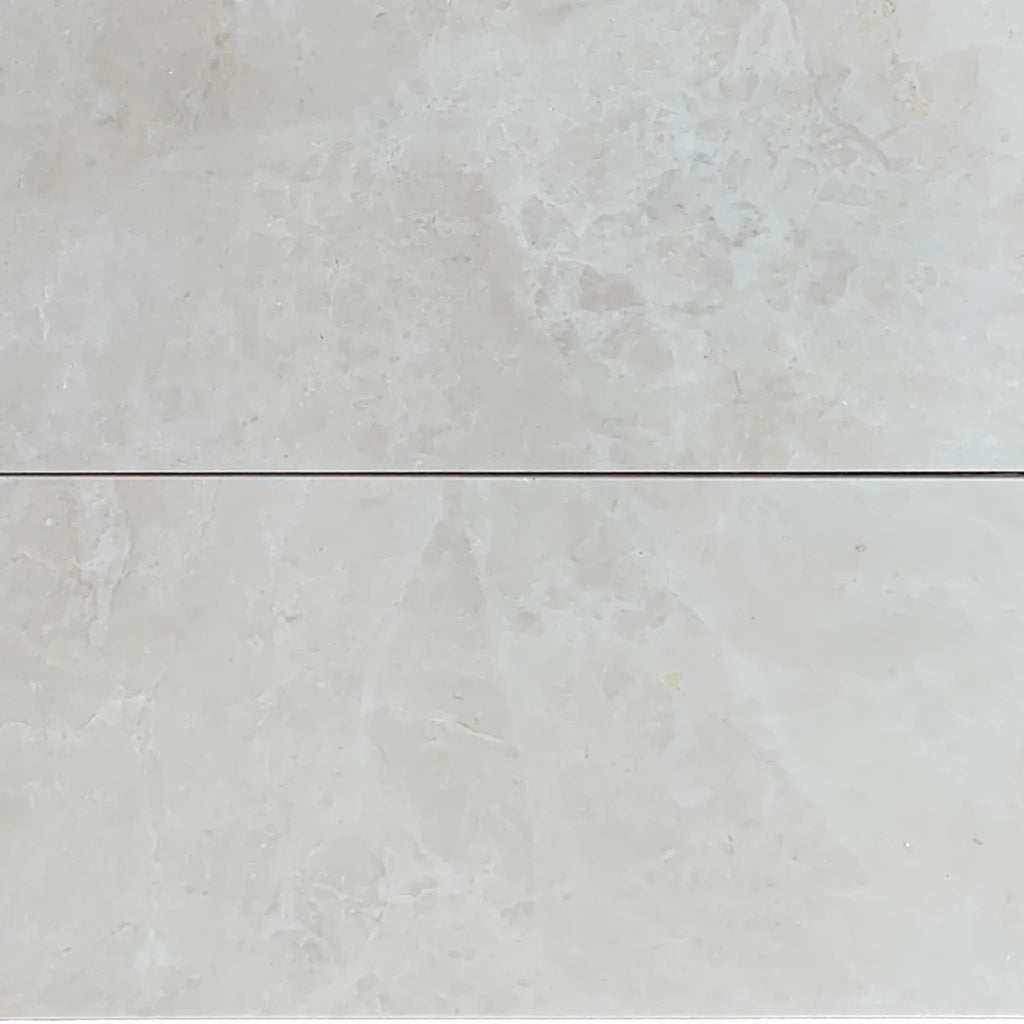 Light gray marble tiles in White Pearl/Botticino Beige 12X24 polished or honed finish