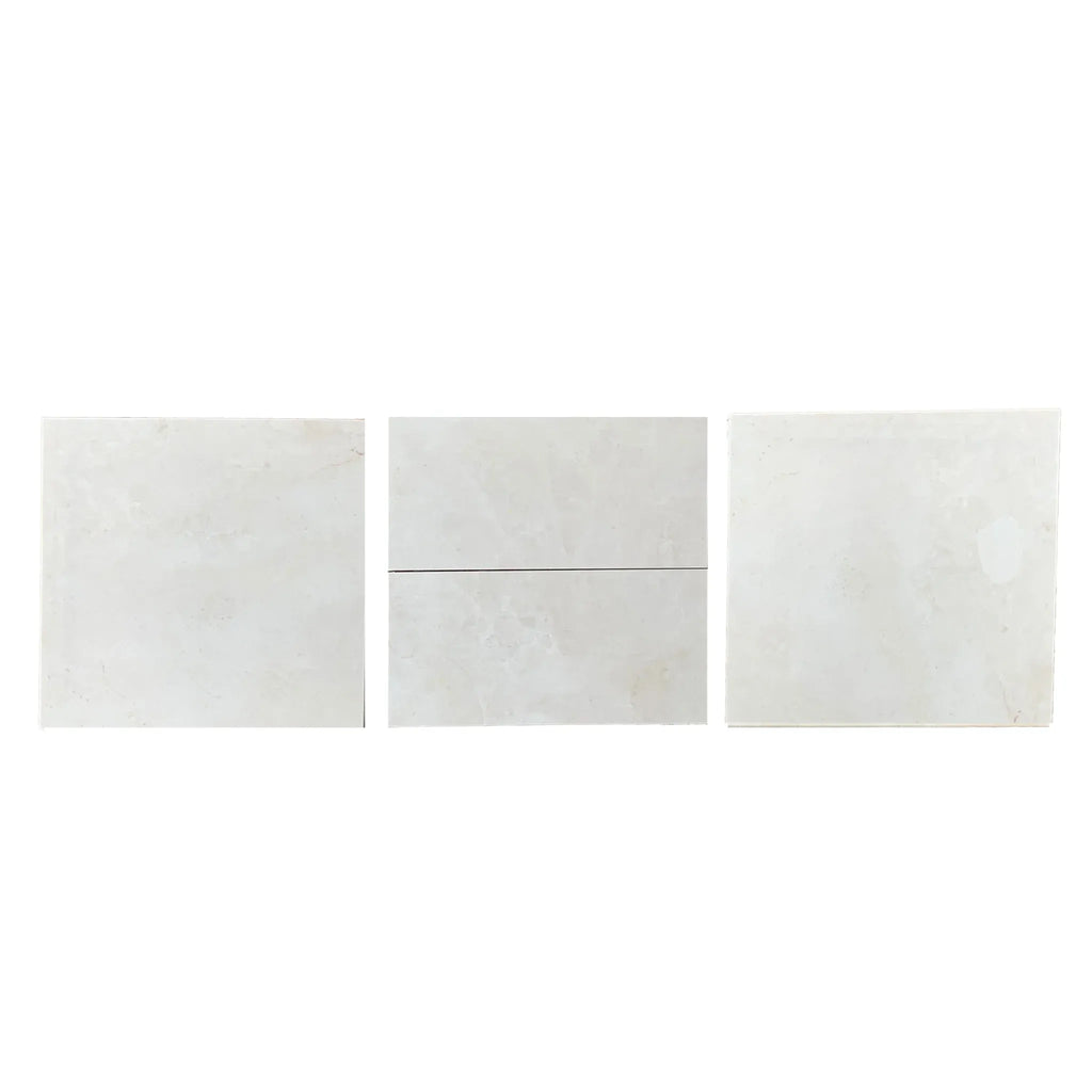 Three light gray tiles of White Pearl/Botticino Beige Marble 18X18 polished or honed