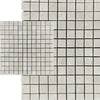 White Pearl and Botticino Beige Marble 1x1 Square Mosaic Tile Sheets Polished