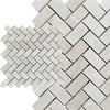 Herringbone pattern White Pearl Botticino Beige Marble mosaic polished tiles