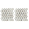 Two sheets of White Pearl/Botticino Beige Marble 2 Inch Hexagon Mosaic Polished Tiles