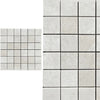 White Pearl Botticino Beige Marble 2X2 Square Mosaic Polished Tile Sheet