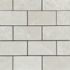 Rectangular off-white tile mosaic of White Pearl Botticino Beige Marble 2X4 Brick