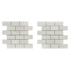 Two white brick tile sheets of White Pearl/Botticino Beige Marble mosaic