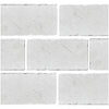 White Pearl Botticino Beige Marble 3X6 Tumbled showcasing a white stone brick pattern