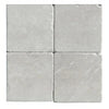 Four square stone tiles of White Pearl/Botticino Beige Marble 4X4 Tumbled