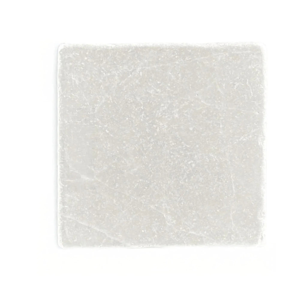 Square transparent textured tile from White Pearl/Botticino Beige Marble 4X4 Tumbled