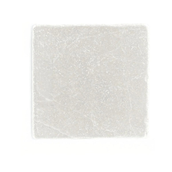 Square transparent textured tile from White Pearl/Botticino Beige Marble 4X4 Tumbled