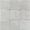 Nine square gray tiles of White Pearl/Botticino Beige Marble 4X4 Tumbled