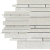 White Pearl Botticino Beige Marble Manhattan Random Strip Mosaic Polished White Stone Tile